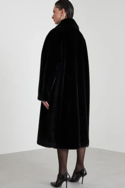 Cappotto in tessuto morbido e caldo - Nero