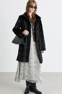 Cappotto in tessuto morbido - Nero