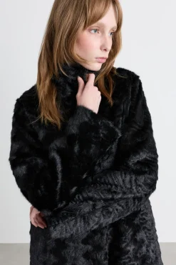 Cappotto in tessuto morbido - Nero