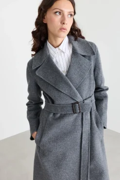 Cappotto lungo a vestaglia - Grigio