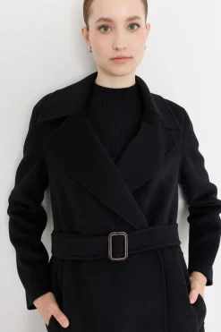 Cappotto lungo a vestaglia - Nero