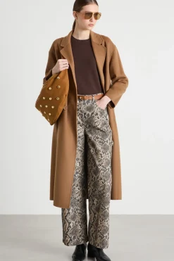 Cappotto lungo doppiopetto - Cammello