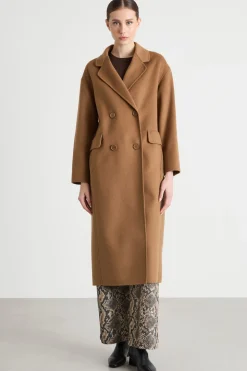 Cappotto lungo doppiopetto - Cammello