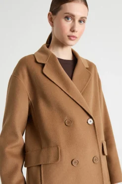 Cappotto lungo doppiopetto - Cammello