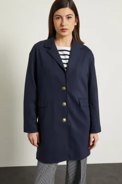 Cappotto morbido in jersey - Blu Notte Oro