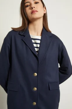 Cappotto morbido in jersey - Blu Notte Oro