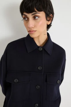 Cappotto oversize in double - Blu