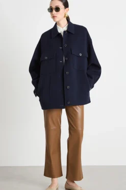 Cappotto oversize in double - Blu Notte