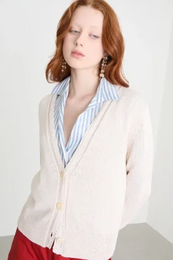 Cardigan aderente - Avorio