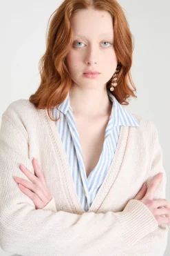 Cardigan aderente - Avorio