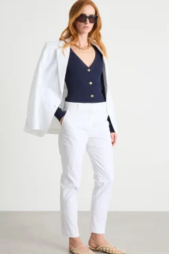 Cardigan aderente con scollo a V - Blu