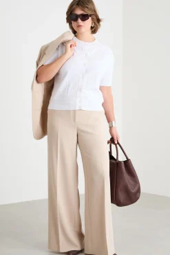 Cardigan a maniche corte - Bianco