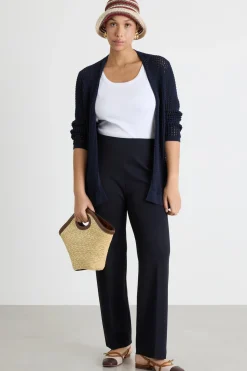 Cardigan a punto traforato - Blu