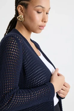 Cardigan a punto traforato - Blu