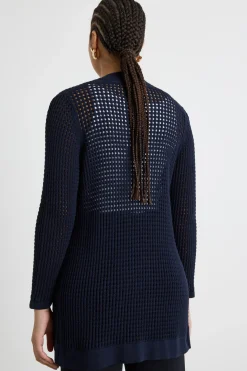 Cardigan a punto traforato - Blu