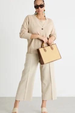 Cardigan a spalla scesa - Cammello