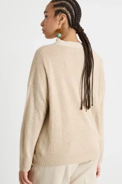 Cardigan a spalla scesa - Cammello
