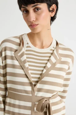 Cardigan a vestaglia - Bianco Cammello