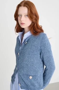 Cardigan boxy - Blu