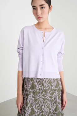 Cardigan boxy - Lilla