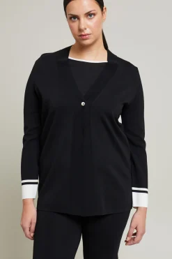Cardigan con bottone singolo - Nero
