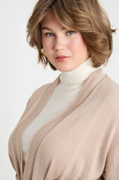 Cardigan con cintura - Beige