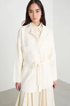 Cardigan con cintura - Bianco