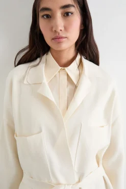 Cardigan con cintura - Bianco
