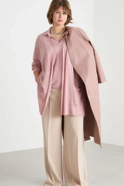Cardigan con cintura - Rosa