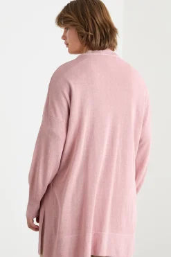 Cardigan con cintura - Rosa
