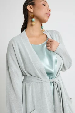 Cardigan con cintura - Verde