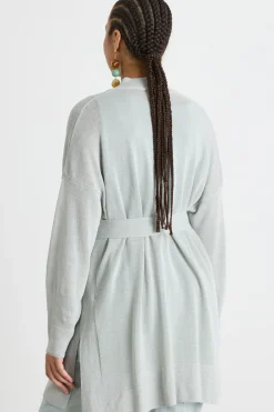 Cardigan con cintura - Verde