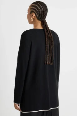 Cardigan con dettagli a contrasto - Nero