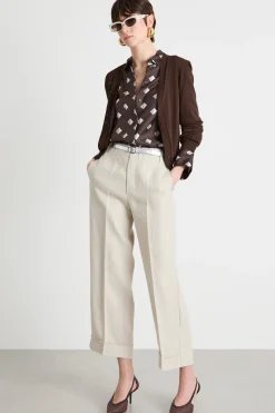 Cardigan con dettaglio a punto traforato - Marrone