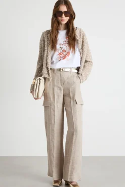 Cardigan con frange - Beige