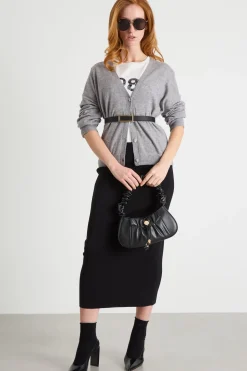 Cardigan con maniche a spalla scesa - Grigio