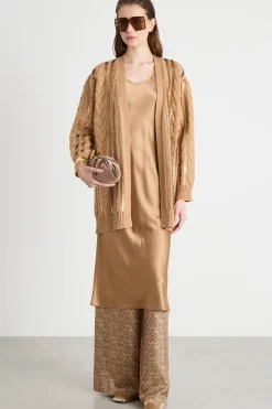 Cardigan con paillettes - Cammello