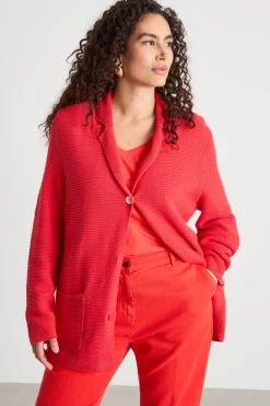 Cardigan con rever - Rosso