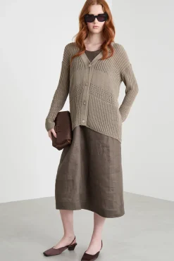Cardigan con scollo a V - Beige