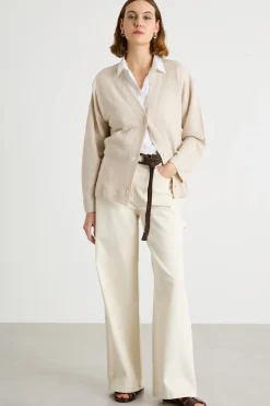 Cardigan con scollo a V - Beige