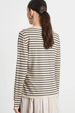 Cardigan con scollo a V - Beige Nero