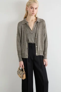 Cardigan con scollo a V - Grigio