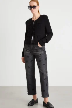 Cardigan con tasche - Nero