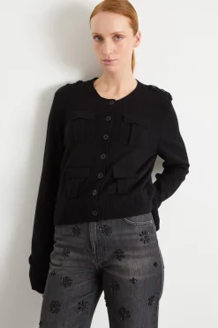 Cardigan con tasche - Nero