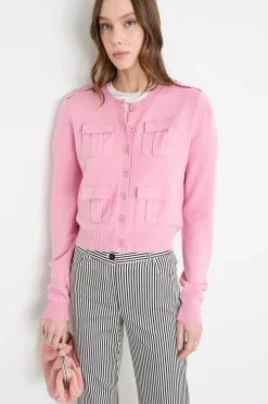 Cardigan con tasche - Rosa