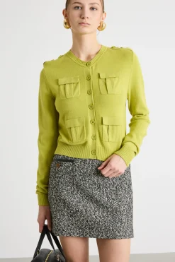 Cardigan con tasche - Verde