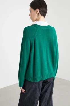 Cardigan con tasche - Verde