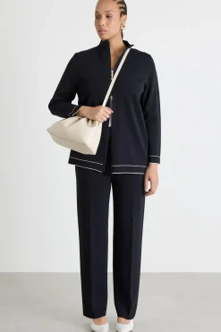 Cardigan con zip - Blu