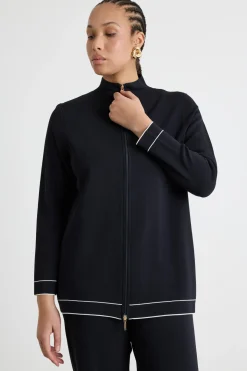 Cardigan con zip - Blu