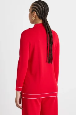 Cardigan con zip - Rosso